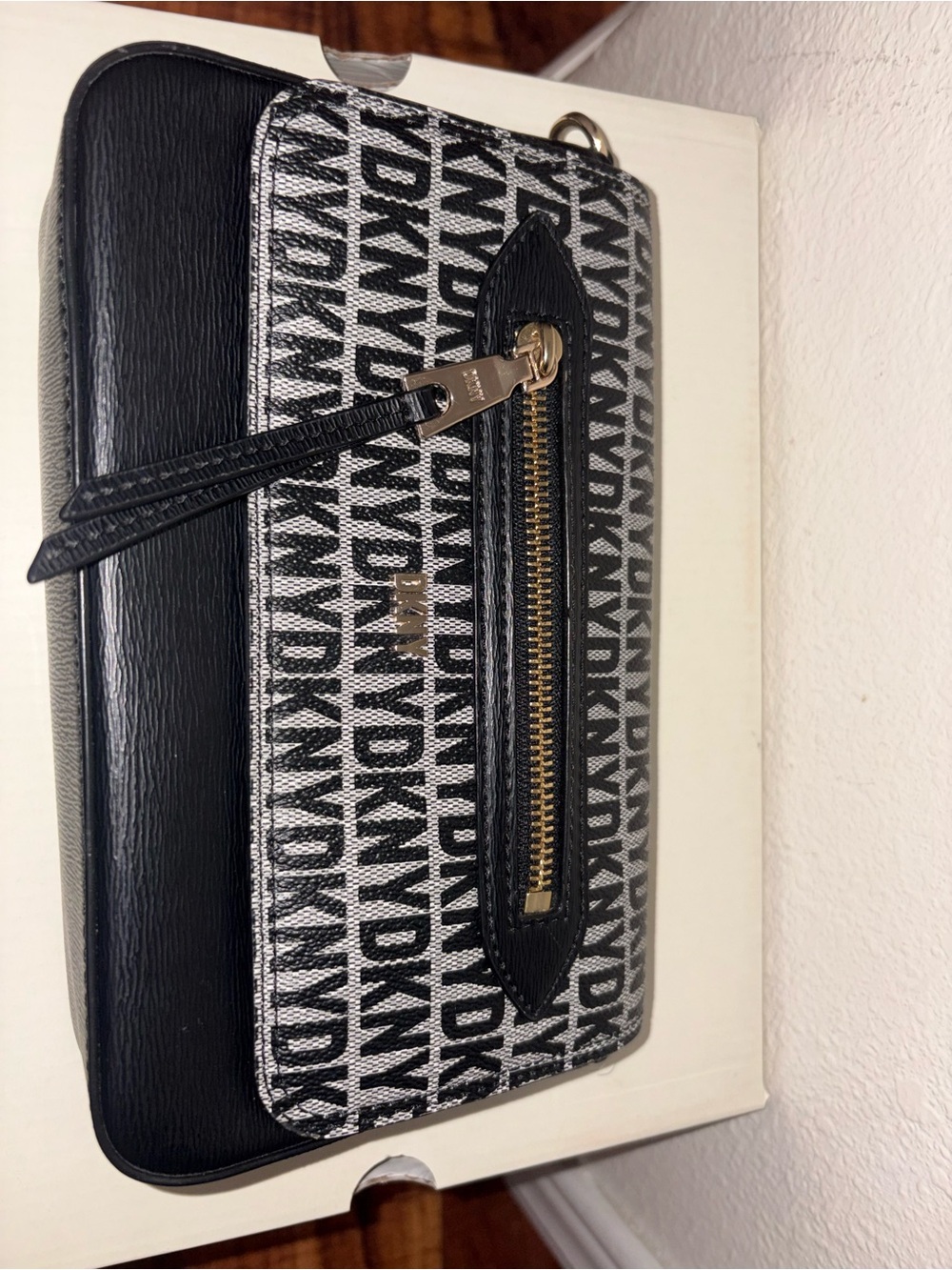 DKNY Black and White Logo Satchel and Crossbody Set - Picture 2 of 4